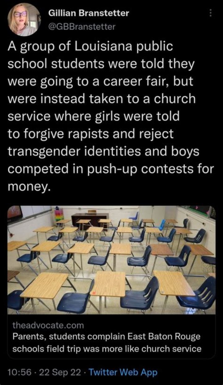 Louisiana Schoolgirls Told To Forgive Rapists on Field Trip, Sparks Outrage