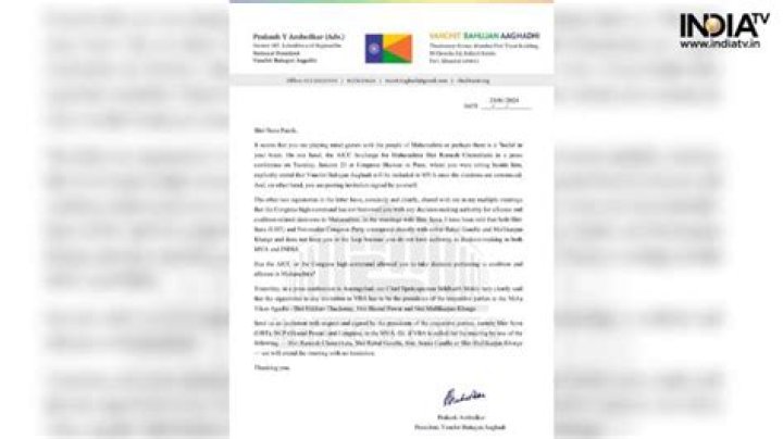 Prakash Ambedkar shakes up Maha Vikas Aghadi; rebukes Congress leadership – India TV