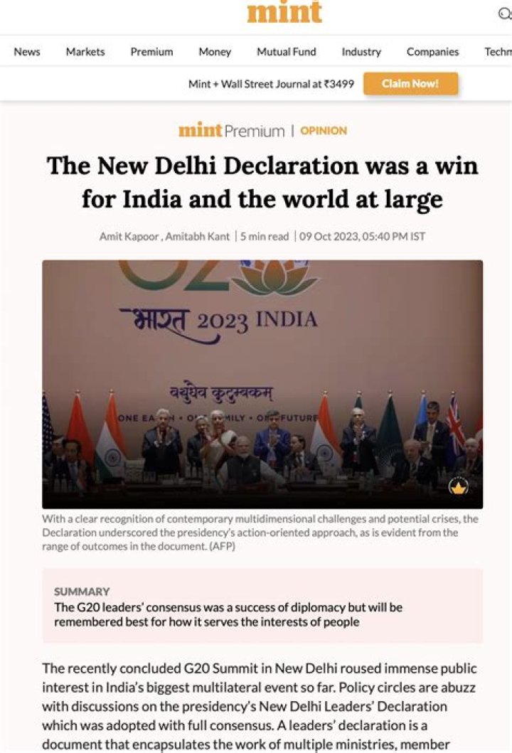 What is 'New Delhi Declaration' adopted by member nations? – India TV